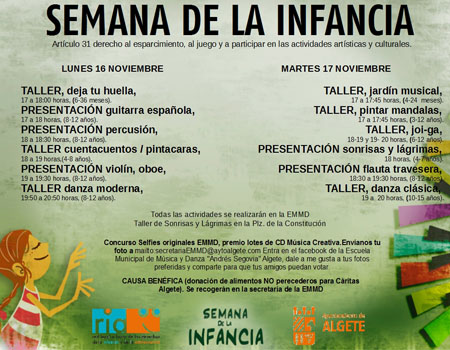 A través de la Concejalía de Infancia y la Escuela Municipal de Música y Danza celebra la Semana de la Infancia