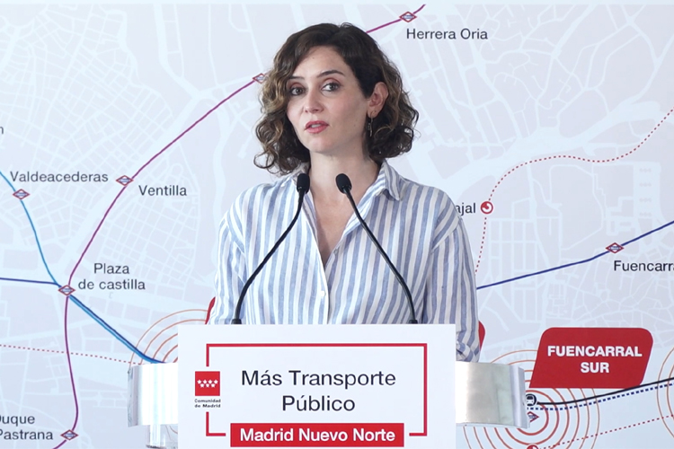 Díaz Ayuso anuncia que la primera línea de Metro automatizada se estrenará en Madrid Nuevo Norte