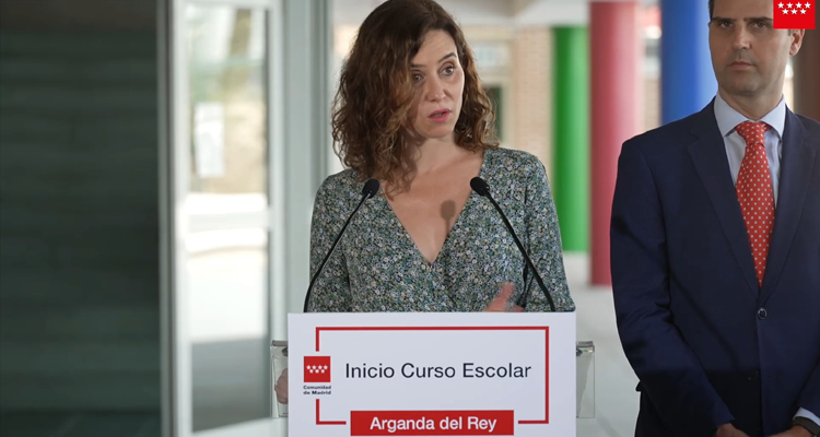 Díaz Ayuso ha inaugurado el curso escolar 2023/24 en el colegio público San Juan Bautista, en Arganda del Rey