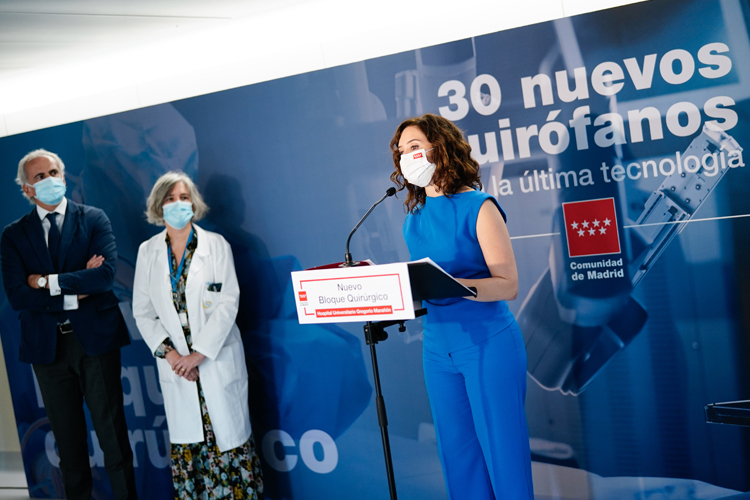 La Presidenta Díaz Ayuso presenta el nuevo Centro Quirúrgico del Hospital público Gregorio Marañón