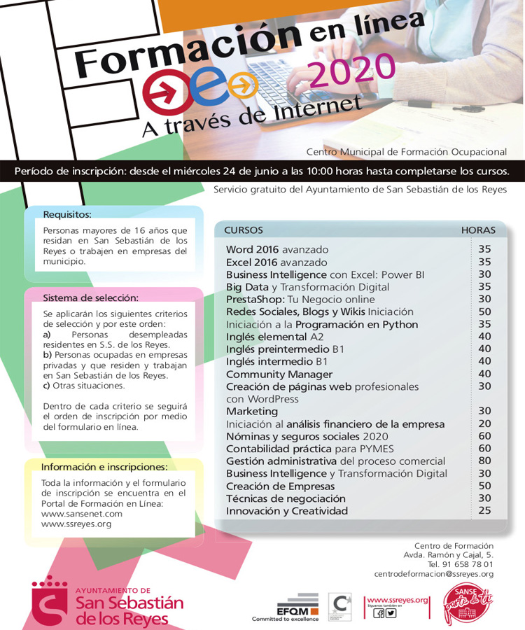 Sanse lanza su nuevo programa de Formación en línea, centrado en las Nuevas Tecnologías de la Información