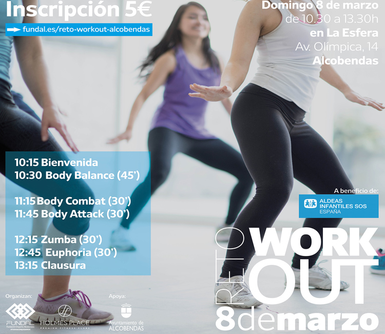 FUNDAL y Holmes Place lanzan el Reto Workout para el domingo, 8 de marzo, en Alcobendas