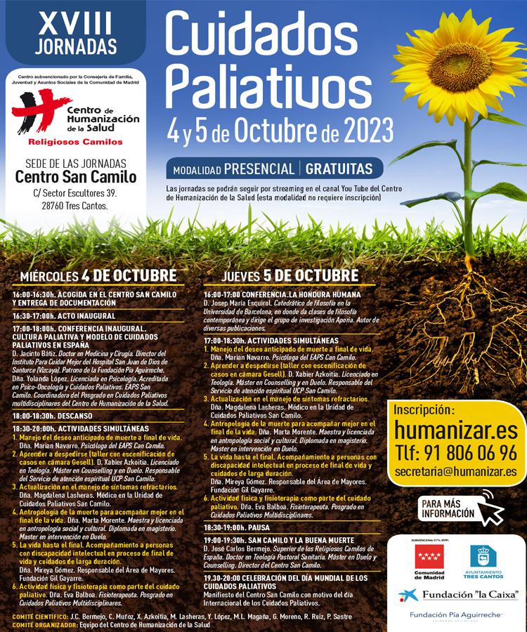 Inscripciones abiertas en las XVIII Jornadas de Cuidados Paliativos en el Centro San Camilo