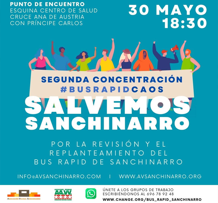 La Asociación Vecinal Sanchinarro hace una nueva convocatoria ante la problemática de las obras del Bus Rapid