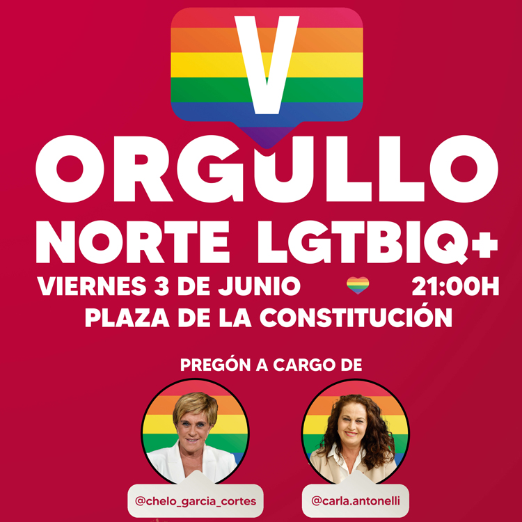 El Orgullo LGTBIQ+ Norte de Sanse regresa con Chelo García-Cortés y Carla Antonelli como pregoneras
