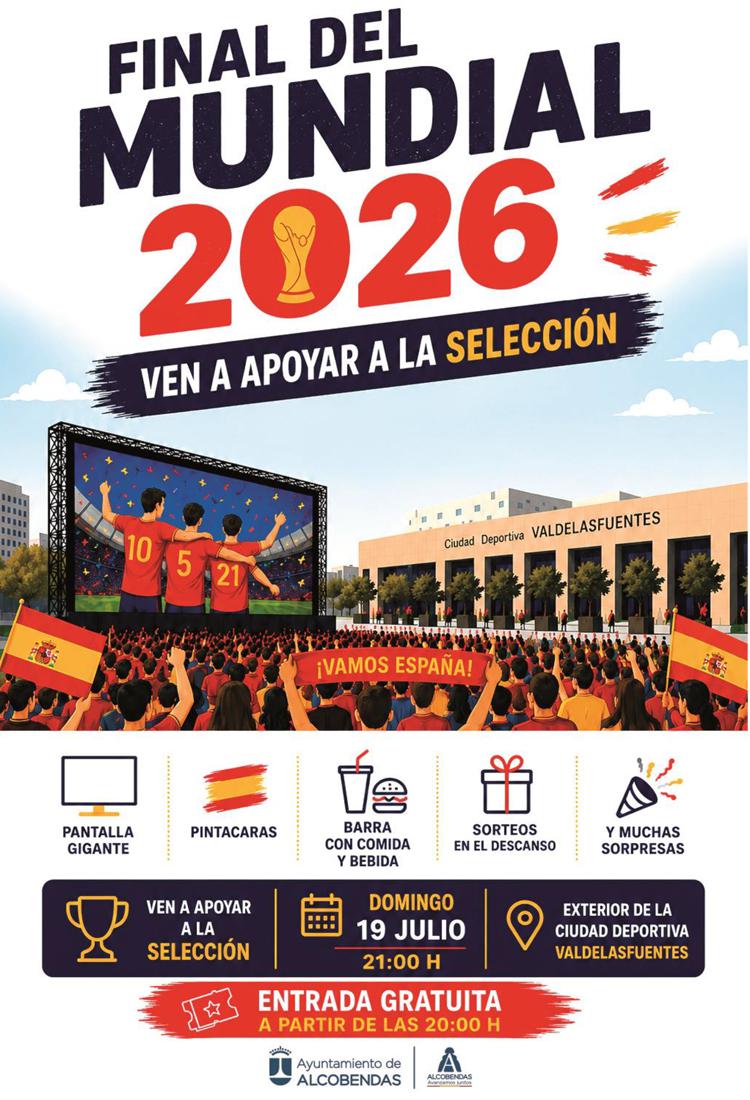 Alcobendas invita a vecinos y visitantes a disfrutar de la gran final del Mundial, España-Argentina
