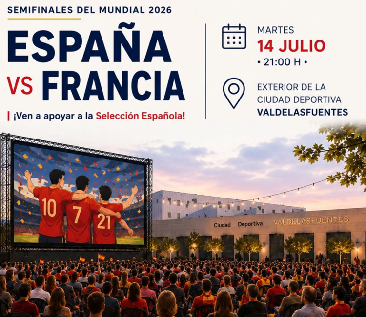 Alcobendas invita a vecinos y visitantes a disfrutar mañana martes de la semifinal del Mundial, España-Francia,