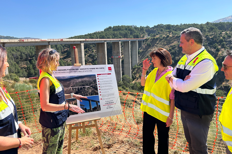 La Comunidad de Madrid avanza en las obras de rehabilitación del viaducto sobre el río Cofio en la carretera M-505
