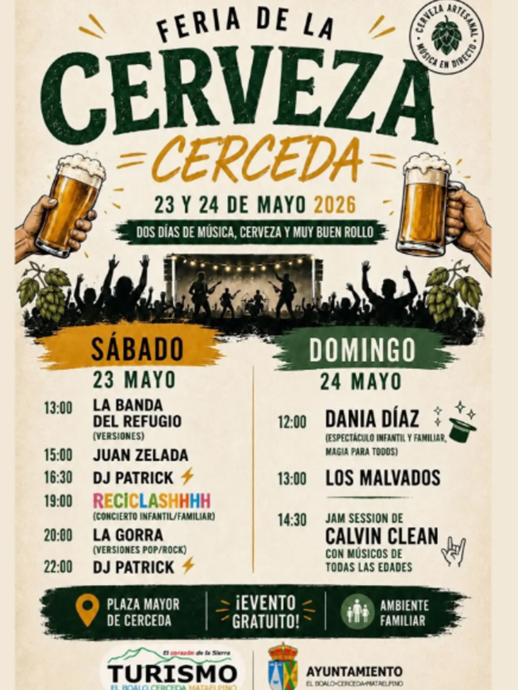 La Plaza Mayor de Cerceda acoge la IX Feria de la Cerveza Artesana los días 23 y 24 de mayo