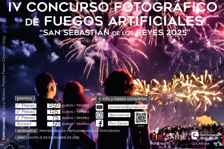 Abierta la inscripción al IV Concurso Fotográfico de Fuegos Artificiales ‘San Sebastián de los Reyes 2025’