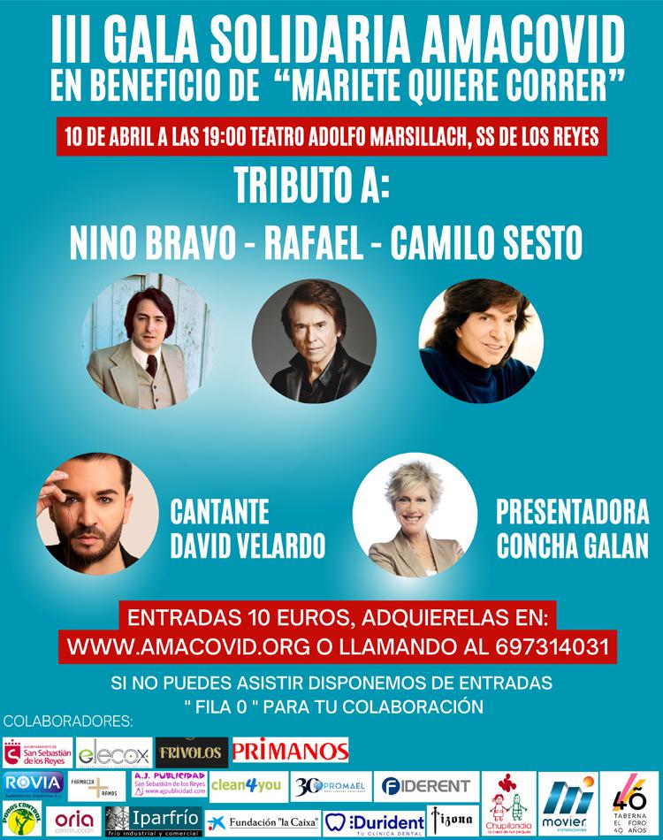 III Gala Solidaria de AMACOVID, el miércoles 10 de abril en el Teatro Adolfo Marsillach de San Sebastián de los Reyes