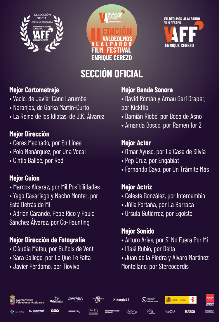 El VAFF Enrique Cerezo ha anunciado los Cortometrajes nominados en la II edición